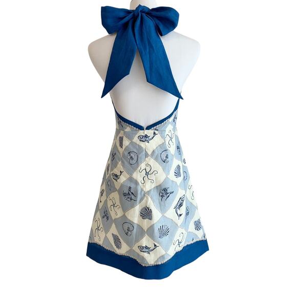 Alemais Pia printed linen minidress US 2 - Picture 9 of 10